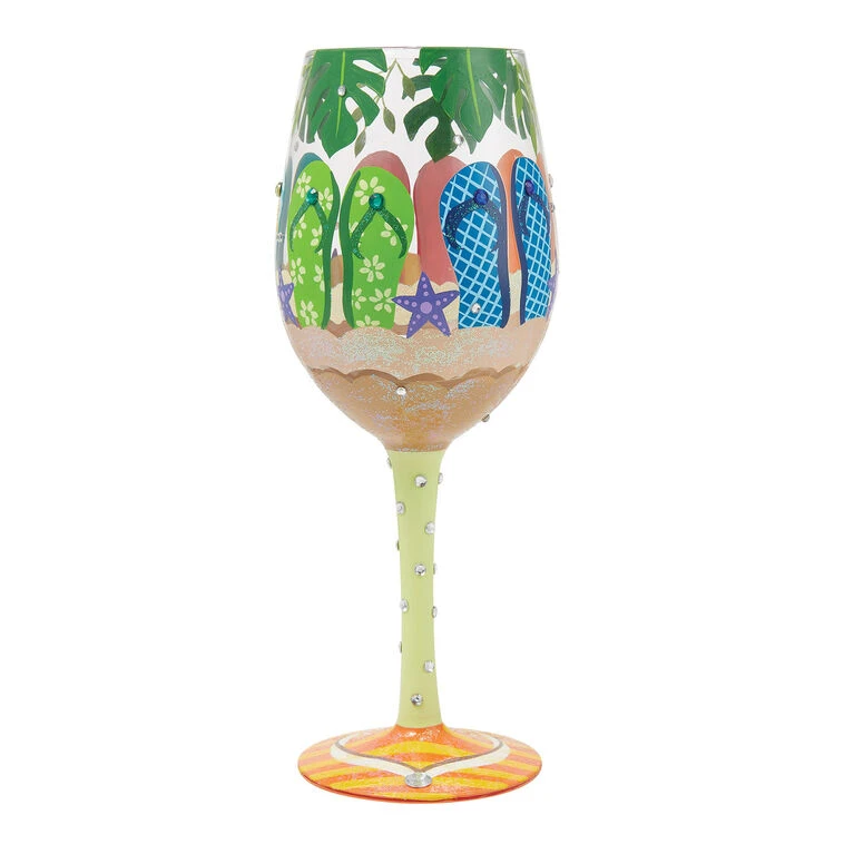 Lolita Stuck In Sand Handpainted Wine Glass, 15 Oz. 4 Lolita Stuck In Sand Handpainted Wine Glass, 15 Oz. - Image 2