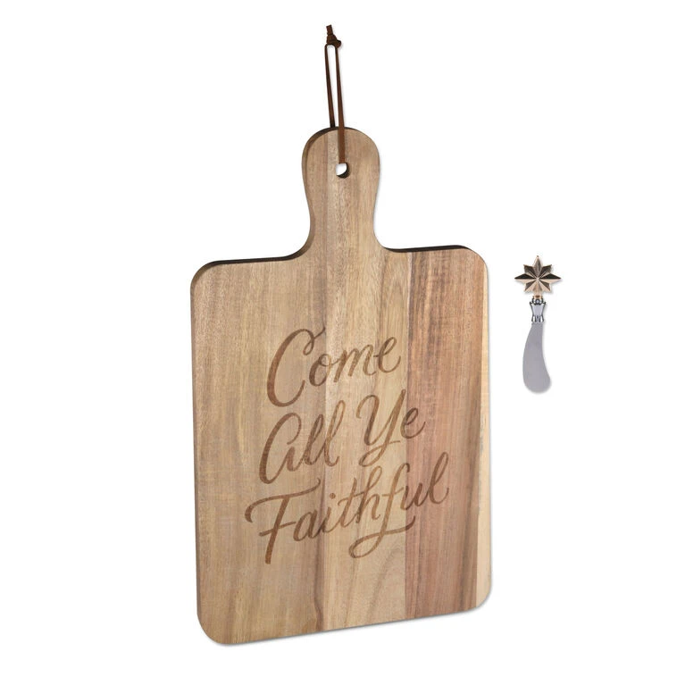 Hallmark Come All Ye Faithful Serving Board And Spreader Set 3 Hallmark Come All Ye Faithful Serving Board And Spreader Set
