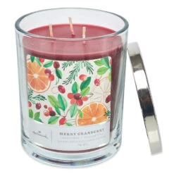 Merry Cranberry Scented 3-Wick Candle, 16 Oz. 7 Merry Cranberry Scented 3-Wick Candle, 16 Oz. -Hallmark Store Cranberry and Orange 3Wick Jar Candle HMCRNBRY 03