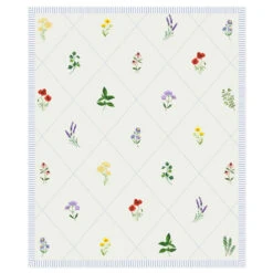 Hallmark Wildflowers On Cream Diamonds Throw Blanket, 50x60 7 Hallmark Wildflowers On Cream Diamonds Throw Blanket, 50x60 -Hallmark Store Cream Fleece Blanket With Flowers and Striped Border 1ART1038 02