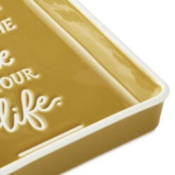 Hallmark Time Of Your Life Trinket Dish -Hallmark Store Dark Yellow and White Rectangular Trinket Dish 1SNN1160 04