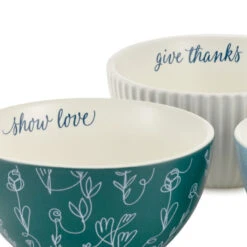 Hallmark DaySpring Give Thanks Ceramic Bowls, Set Of 3 -Hallmark Store DaySpring Give Thanks Ceramic Bowls 1REL2050 04