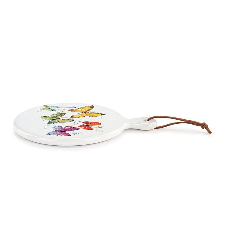 Demdaco Flock Of Butterflies Mini Ceramic Serving Board With Spreader, 6.5" 5 Demdaco Flock Of Butterflies Mini Ceramic Serving Board With Spreader, 6.5" - Image 3