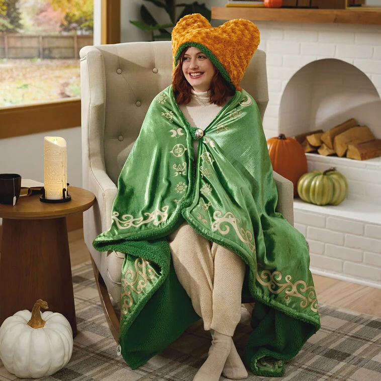 Hallmark Disney Hocus Pocus Winifred Sanderson Hooded Blanket, 74x52 3 Hallmark Disney Hocus Pocus Winifred Sanderson Hooded Blanket, 74x52