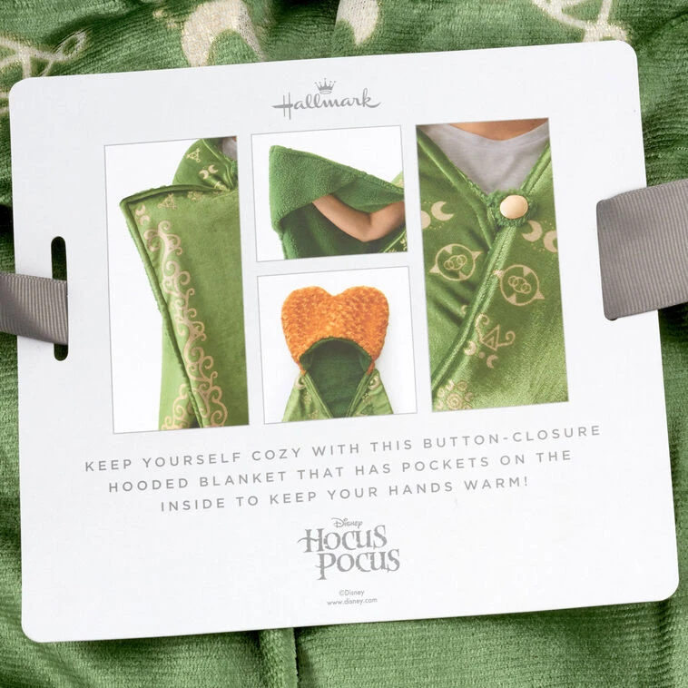 Hallmark Disney Hocus Pocus Winifred Sanderson Hooded Blanket, 74x52 7 Hallmark Disney Hocus Pocus Winifred Sanderson Hooded Blanket, 74x52 - Image 5