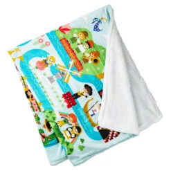 Hallmark Disney It's A Small World Map Throw Blanket, 60x52