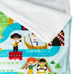 Hallmark Disney It's A Small World Map Throw Blanket, 60x52 -Hallmark Store Disney Its a Small World Map Throw Blanket 1DYG2120 04