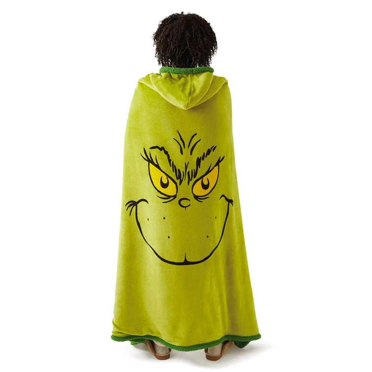 Hallmark Dr. Seuss's How The Grinch Stole Christmas!™ Grinch Hooded Blanket, 70x50 4 Hallmark Dr. Seuss's How The Grinch Stole Christmas!™ Grinch Hooded Blanket, 70x50 - Image 2