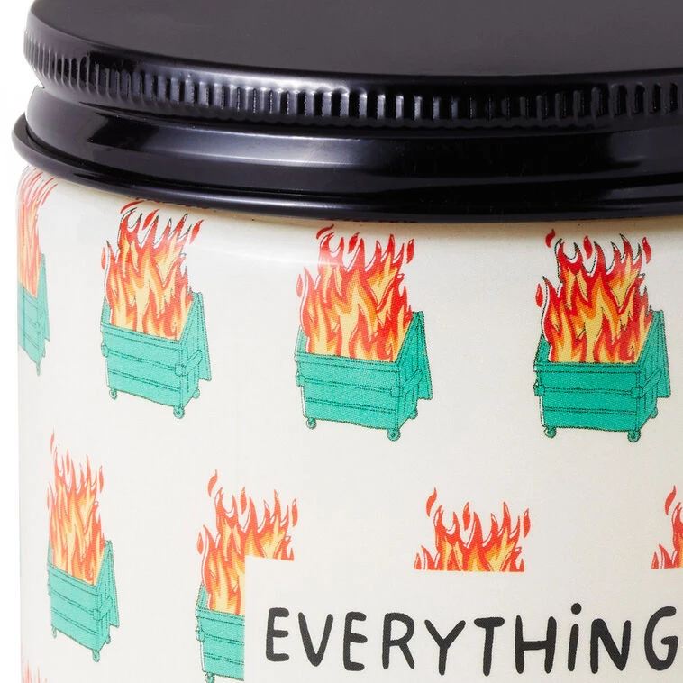 Hallmark Dumpster Fire Everything's Fine Scented Single-Wick Jar Candle, 7 Oz. 6 Hallmark Dumpster Fire Everything's Fine Scented Single-Wick Jar Candle, 7 Oz. - Image 4