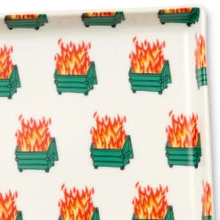 Hallmark Dumpster Fire Funny Trinket Tray -Hallmark Store Dumpster Fire Funny Trinket Dish 1SHX1017 03