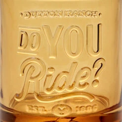 Hallmark Yellowstone Dutton Ranch Do You Ride? Lowball Glass, 9.5 Oz. 9 Hallmark Yellowstone Dutton Ranch Do You Ride? Lowball Glass, 9.5 Oz. -Hallmark Store Dutton Ranch Do You Ride Amber Lowball Glass 1PCL1072 04
