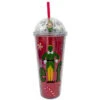 Spoontiques Elf Snowflake Dome Acrylic Cup -Hallmark Store Elf Domed Acrylic Cup With Straw 22375 01