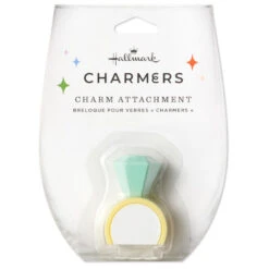 Hallmark Charmers Diamond Ring Silicone Charm, 1.8" H -Hallmark Store Engagement Ring Silicone Drink Charm for Glass 1ICN1039 04