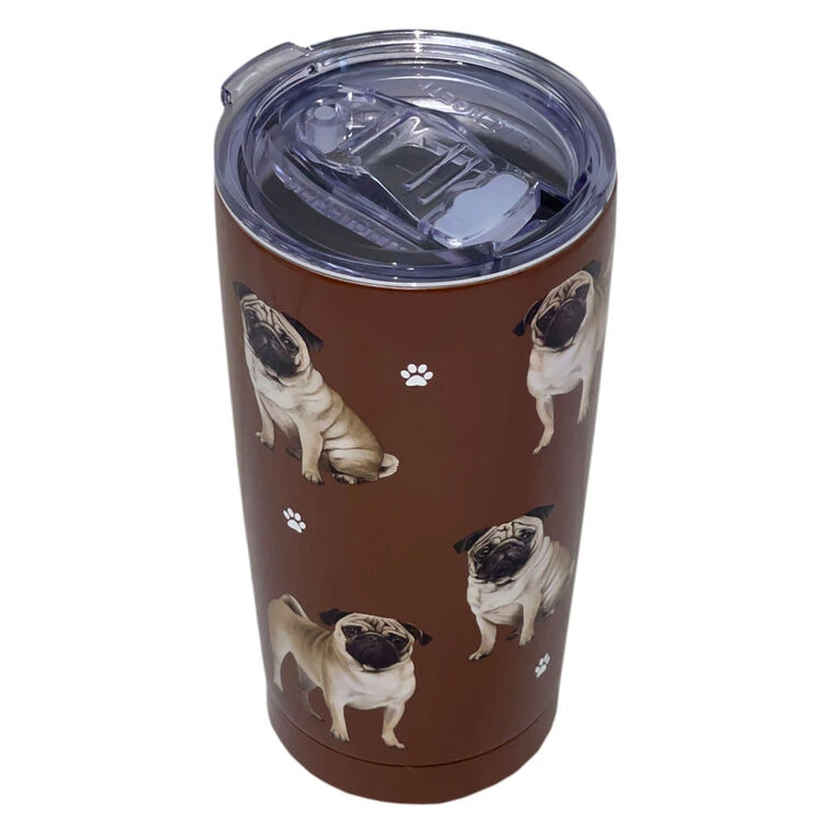 E&S Pets Pug Stainless Steel Tumbler, 20 Oz. 4 E&S Pets Pug Stainless Steel Tumbler, 20 Oz. - Image 2