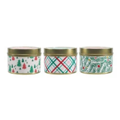 Festive Holiday Scented Candle Tins, 3-Pack -Hallmark Store Festive Holiday Candle Tins HMTINSET 04