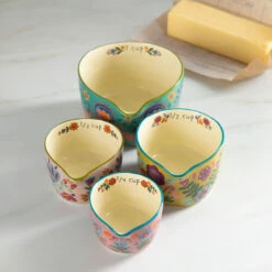 Natural Life Folk-Art Floral Nesting Measuring Cups, Set Of 4