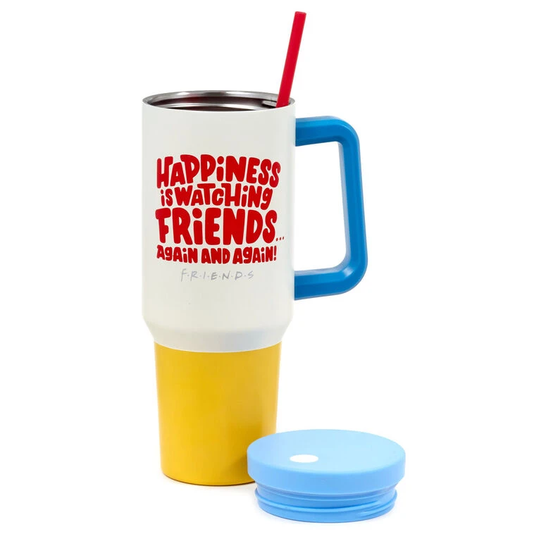 Hallmark Friends "Happiness Is" Insulated Travel Cup With Handle, 42 Oz. 5 Hallmark Friends "Happiness Is" Insulated Travel Cup With Handle, 42 Oz. - Image 3