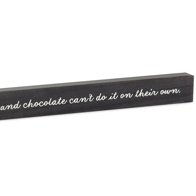 Hallmark Friends, Wine And Chocolate Wood Quote Sign, 23.5x2 6 Hallmark Friends, Wine And Chocolate Wood Quote Sign, 23.5x2 - Image 4