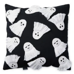 Hallmark Fringe Ghosts Halloween Pillow, 16x16
