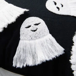 Hallmark Fringe Ghosts Halloween Pillow, 16x16 8 Hallmark Fringe Ghosts Halloween Pillow, 16x16 -Hallmark Store Fringe Ghosts Halloween Pillow 1HGN5301 03