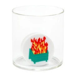 Hallmark Charmers Dumpster Fire Funny Silicone Charm, 1.75" H -Hallmark Store Funny Dumpster Fire Silicone Drink Charm 1SHX1021 03
