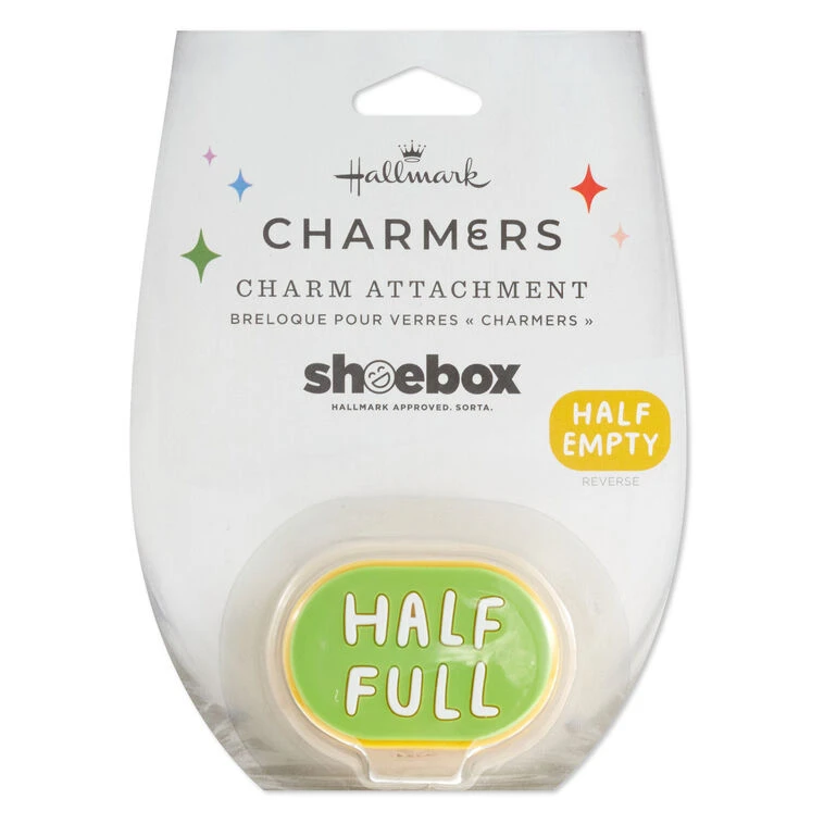 Hallmark Charmers Half Full/Half Empty Funny Silicone Charm, 1.88" W 7 Hallmark Charmers Half Full/Half Empty Funny Silicone Charm, 1.88" W - Image 5