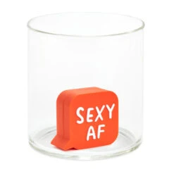 Hallmark Charmers Sexy AF Funny Silicone Charm, 1.65" H -Hallmark Store Funny Sexy AF Word Bubble Silicone Drink Charm 1SHX1022 03