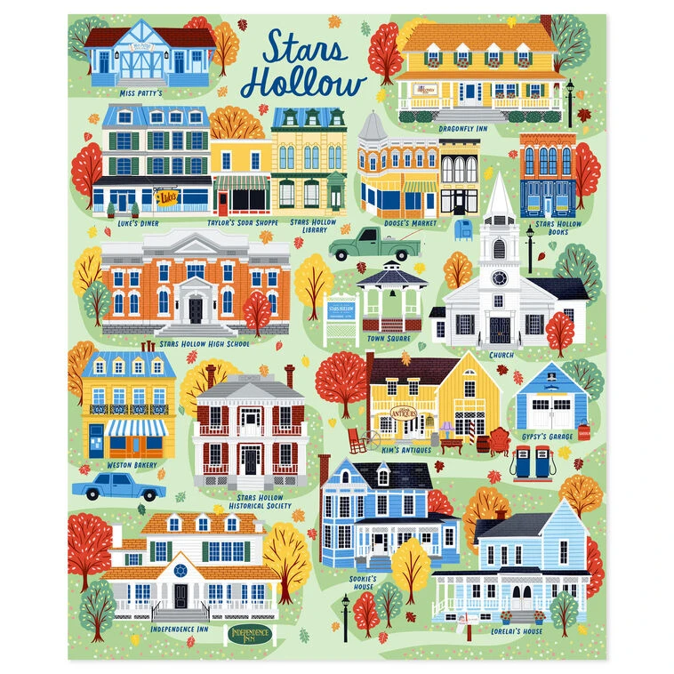 Hallmark Gilmore Girls Stars Hollow Map Blanket, 50x60 4 Hallmark Gilmore Girls Stars Hollow Map Blanket, 50x60 - Image 2