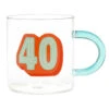 Hallmark Glass 40th Birthday Mug, 17.5 Oz. 2 Hallmark Glass 40th Birthday Mug, 17.5 Oz. -Hallmark Store Glass 40th Birthday Mug 1BIR1276 01