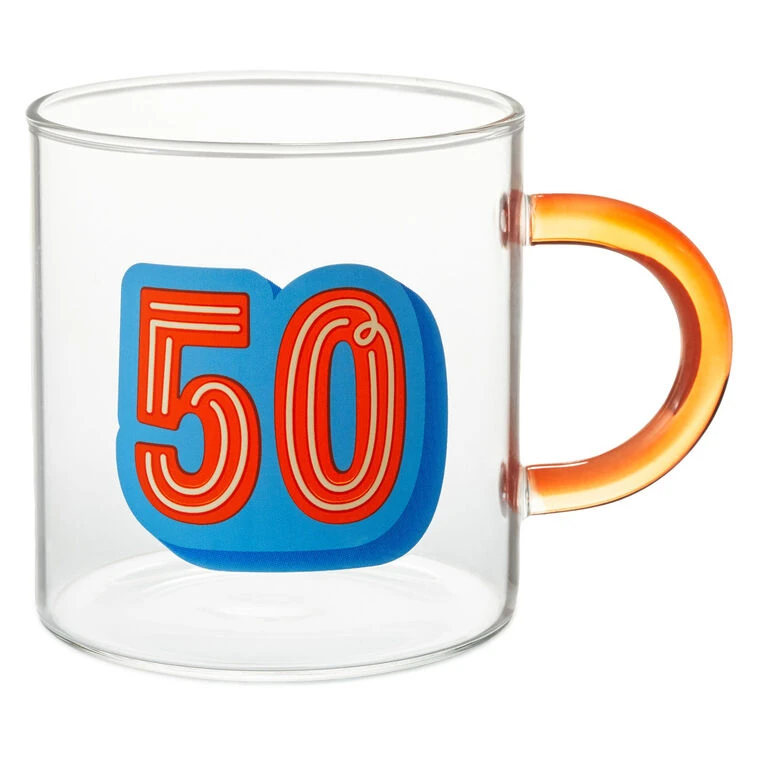 Hallmark Glass 50th Birthday Mug, 17.5 Oz. 3 Hallmark Glass 50th Birthday Mug, 17.5 Oz.