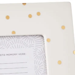 Hallmark This Calls For Confetti Picture Frame, 4x6 -Hallmark Store Gold Foil Polka Dots on Cream 4x6 Picture Frame 1CAP1327 03