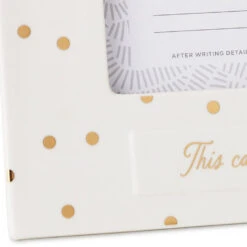 Hallmark This Calls For Confetti Picture Frame, 4x6 -Hallmark Store Gold Foil Polka Dots on Cream 4x6 Picture Frame 1CAP1327 04