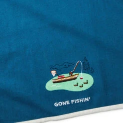 Hallmark Gone Fishing Tea Towel, 18x26 -Hallmark Store Gone Fishing Blue Kitchen Towel 1SNN1204 04