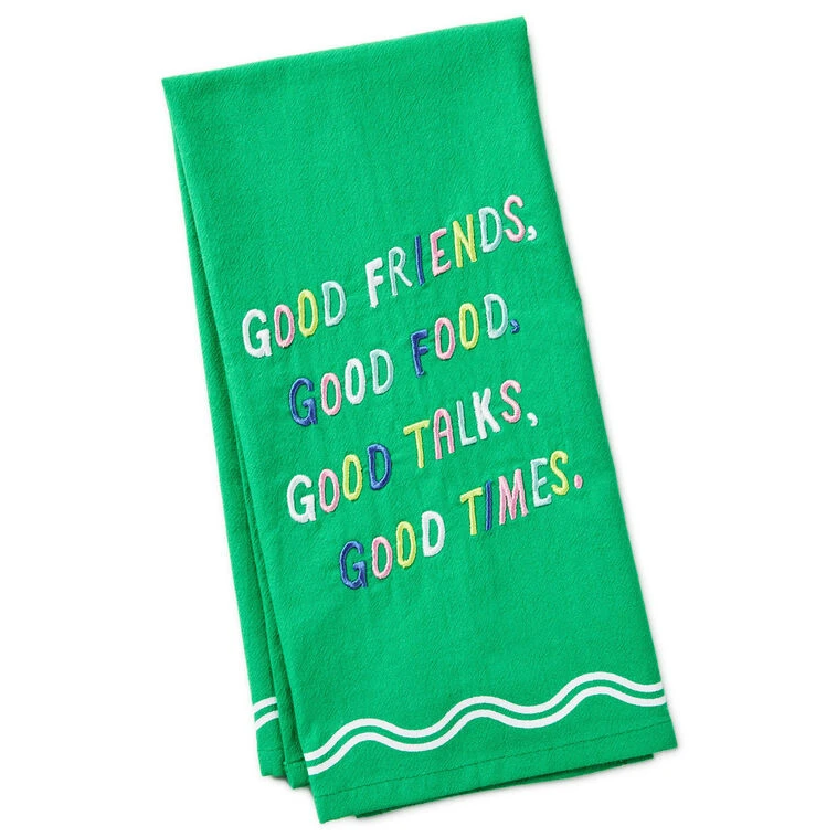 Hallmark Good Friends, Food, Talks And Times Tea Towel, 18x26 3 Hallmark Good Friends, Food, Talks And Times Tea Towel, 18x26