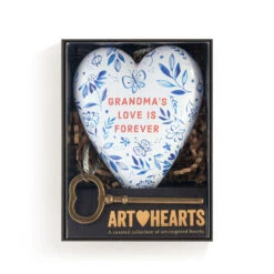 Demdaco Grandma's Love Art Heart Sculpture -Hallmark Store Grandmas Love Blue Floral Art Heart Sculpture 1003480439 03