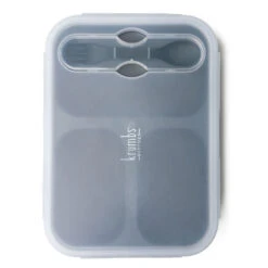 Krumbs Kitchen Gray Collapsible Silicone Meal Prep Container