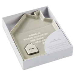 Hallmark House-Shaped Trinket Dish With Token -Hallmark Store Gray HouseShaped Trinket Dish With Token 1BIT2001 06