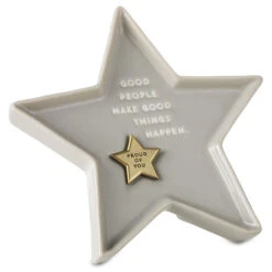 Hallmark Star-Shaped Trinket Dish With Token -Hallmark Store Gray StarShaped Trinket Dish With Token 1BIT2003 03