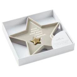 Hallmark Star-Shaped Trinket Dish With Token -Hallmark Store Gray StarShaped Trinket Dish With Token 1BIT2003 06