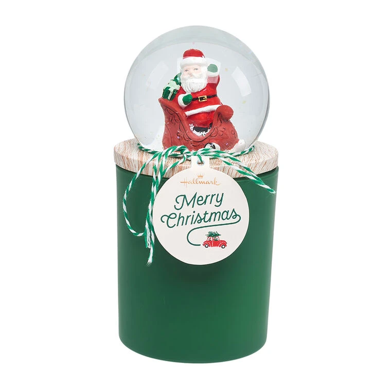 Green Mistletoe Scented Santa Sleigh Snow Globe Candle 7 Green Mistletoe Scented Santa Sleigh Snow Globe Candle - Image 5