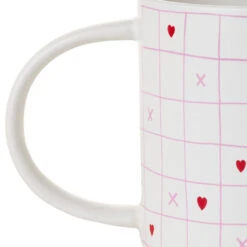 Hallmark Love Grid Pattern Mug, 16 Oz. -Hallmark Store Grid Pattern With Hearts Mug 1MUG3631 04