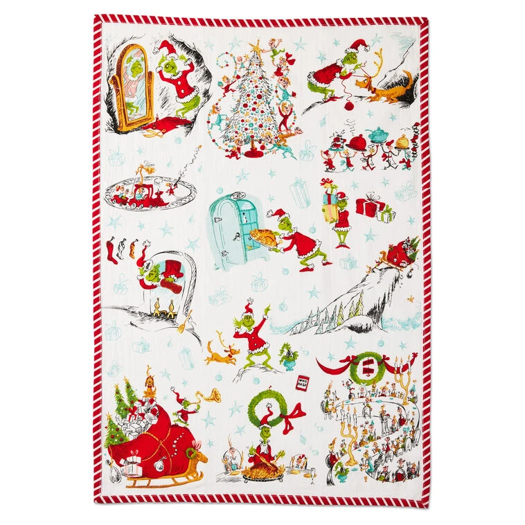 Hallmark Dr. Seuss's How The Grinch Stole Christmas!™ Merry Grinchmas Tea Towels, Set Of 2 4 Hallmark Dr. Seuss's How The Grinch Stole Christmas!™ Merry Grinchmas Tea Towels, Set Of 2 - Image 2