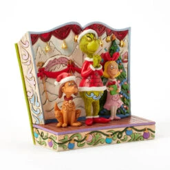 Enesco Jim Shore Grinch And Friends Light-Up Storybook Figurine, 6.2" -Hallmark Store Grinch Max Cindy Lou Lighted Storybook Figurine 6017056 03