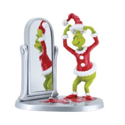 Enesco Dr. Seuss Grinch Posing At Mirror Figurine, 7.3"