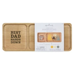 Hallmark Best Dad Hands Down Trinket Tray Handprint Kit, 12x5 -Hallmark Store Handprint Kit Trinket Tray for Dad 1BBY5000 06