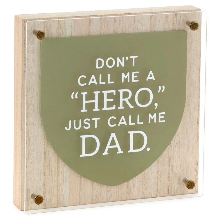 Hallmark Hero Dad Layered Square Quote Sign, 8x8 3 Hallmark Hero Dad Layered Square Quote Sign, 8x8