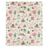 Hallmark Holiday Toile Throw Blanket, 50x60 -Hallmark Store Holiday Scenes on Cream Fleece Blanket 1XKT6037 01