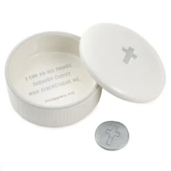 Hallmark I Can Do All Things Lidded Trinket Dish With Metal Token -Hallmark Store I Can Do All Things Trinket Dish With Metal Token 1KFA2019 03