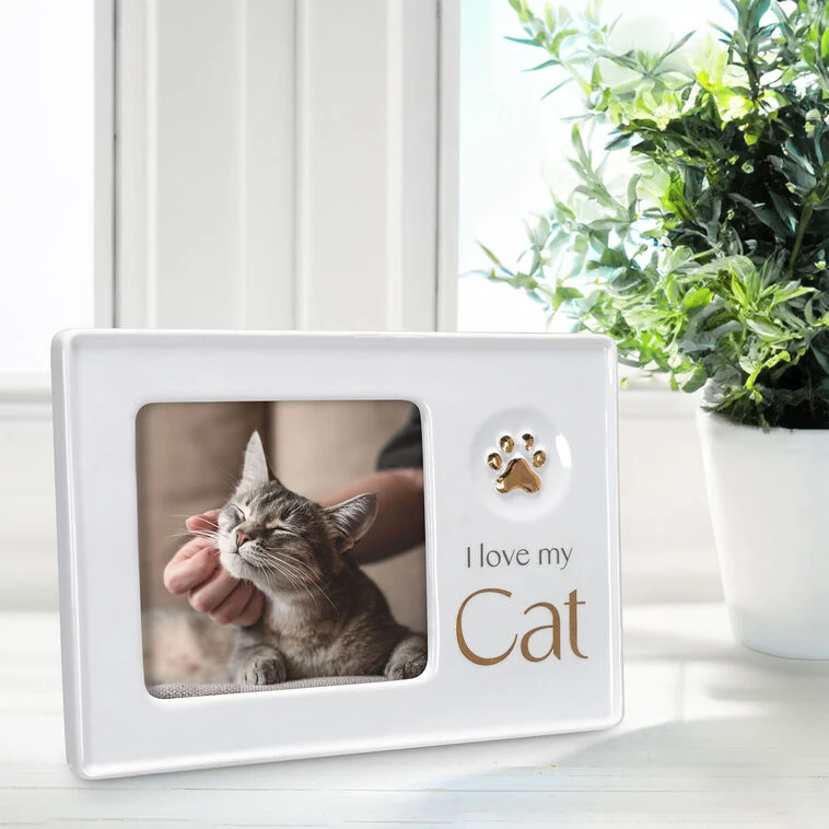 I Love My Cat Ceramic Picture Frame, 4x4 5 I Love My Cat Ceramic Picture Frame, 4x4 - Image 3