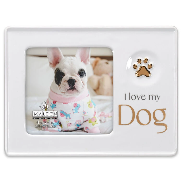 I Love My Dog Ceramic Picture Frame, 4x4 3 I Love My Dog Ceramic Picture Frame, 4x4